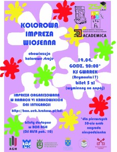 plakat kolorowa impreza wiosenna KDI